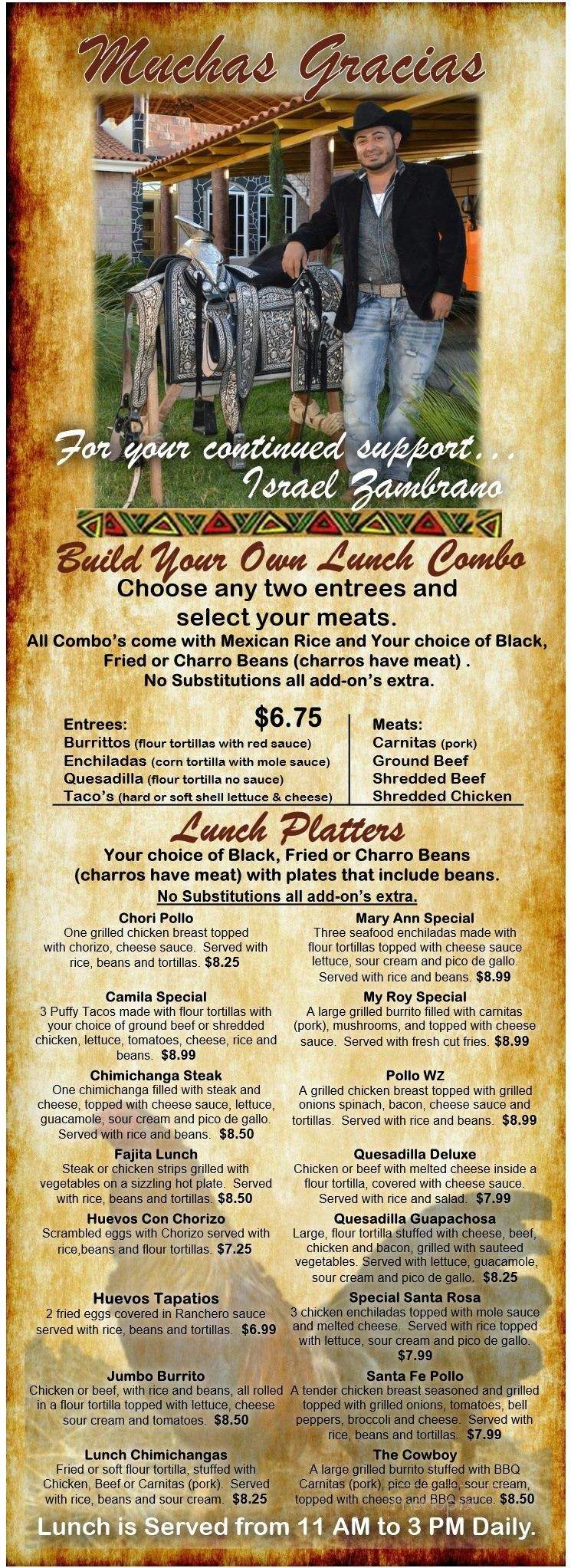 Los Gallos - Youngstown, OH menu_pic