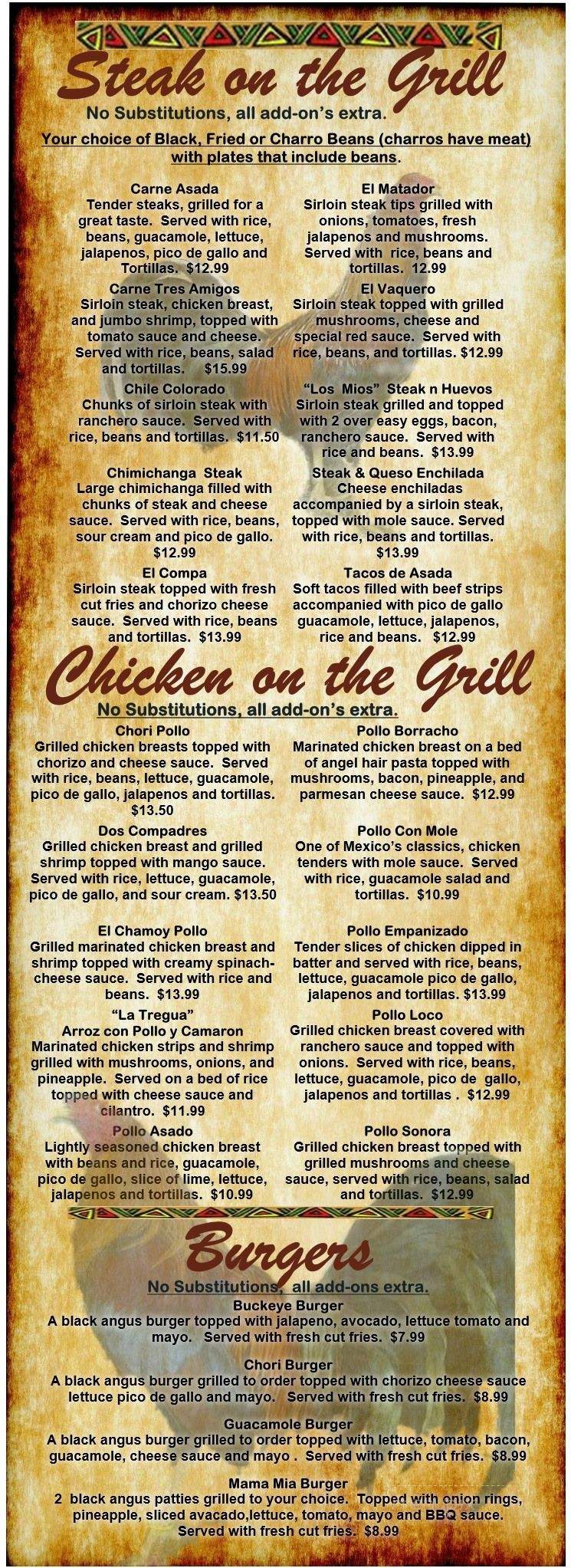 Los Gallos - Youngstown, OH menu_pic