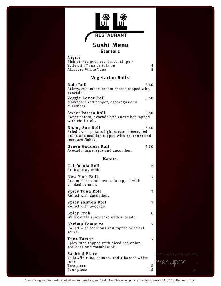Lui Lui Restaurant - Athens, OH menu_pic