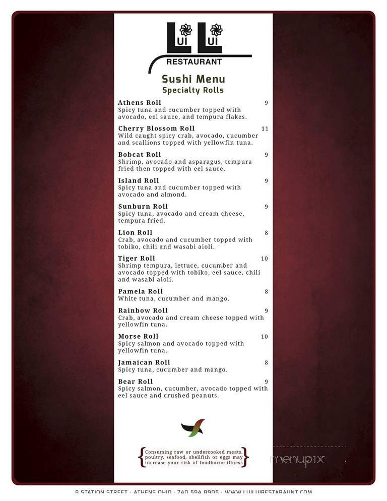 Lui Lui Restaurant - Athens, OH menu_pic