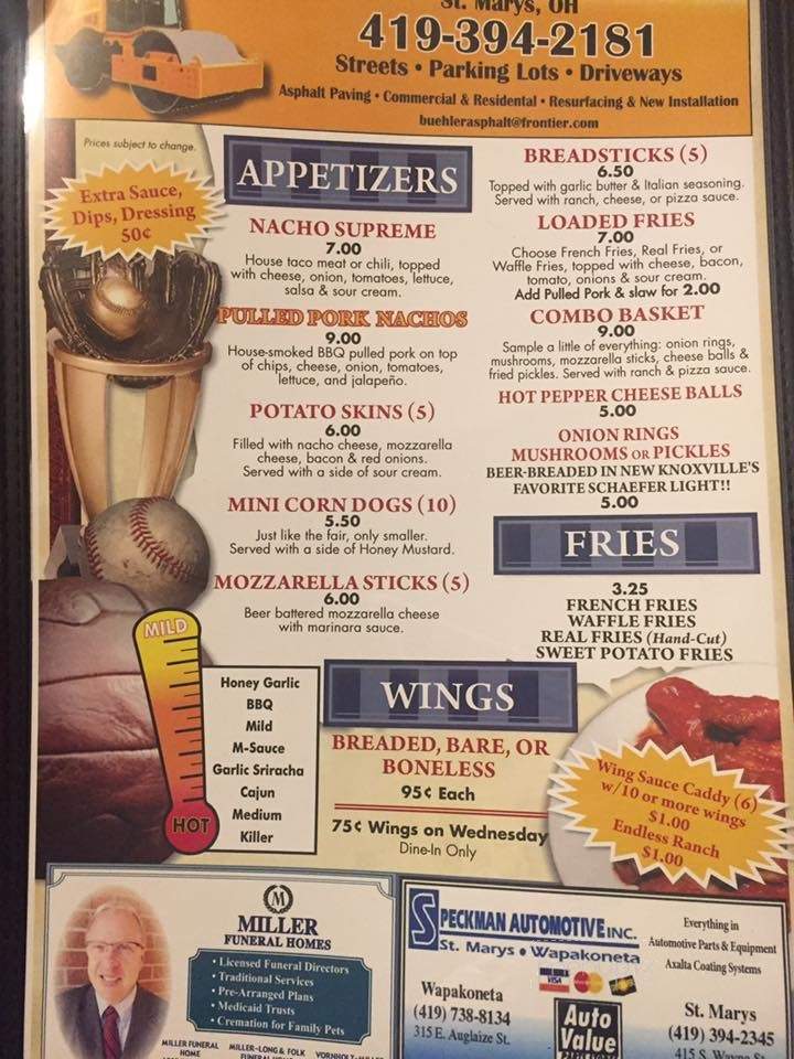 Main Street Station - Cedarville, OH menu_pic