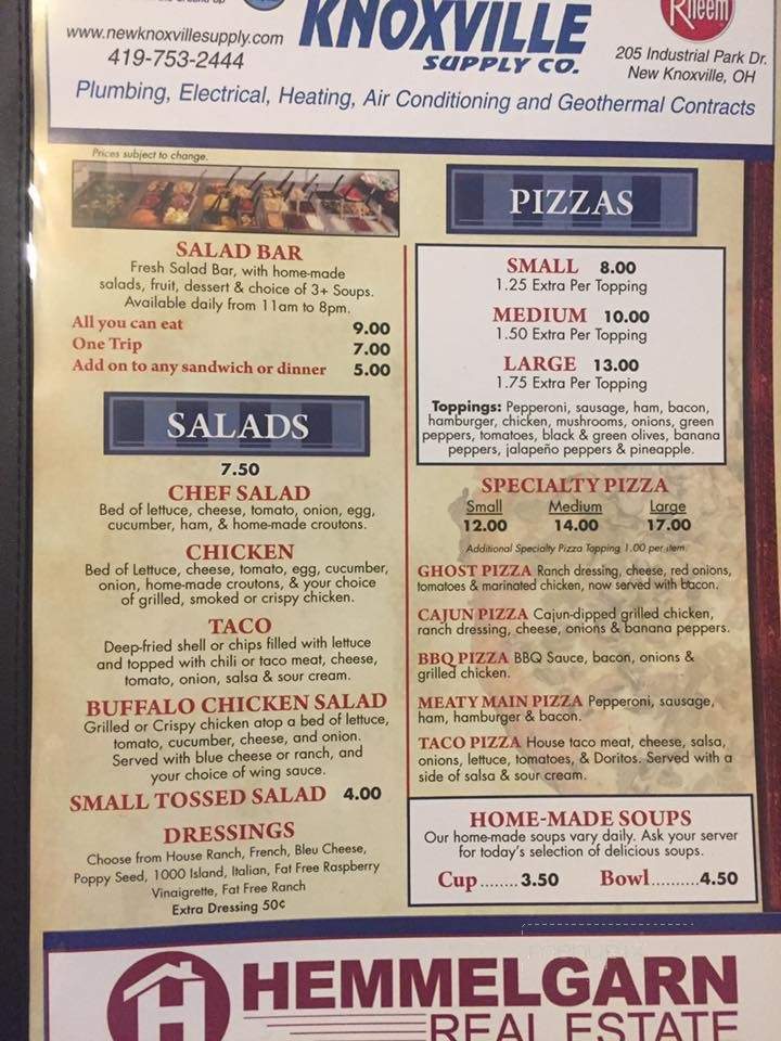 Main Street Station - Cedarville, OH menu_pic