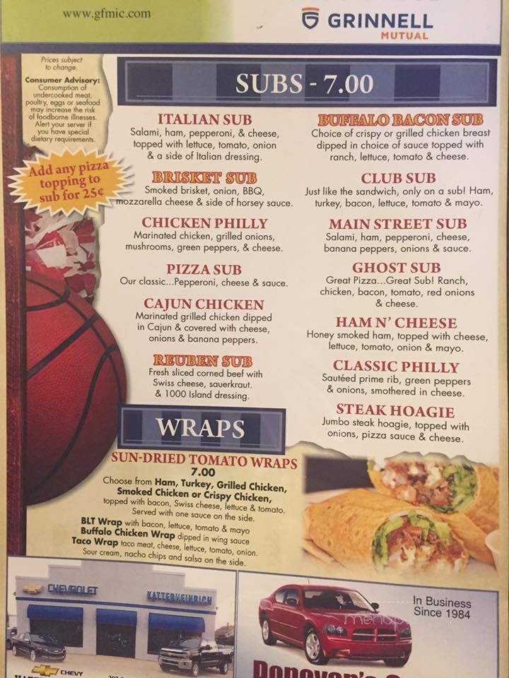 Main Street Station - Cedarville, OH menu_pic