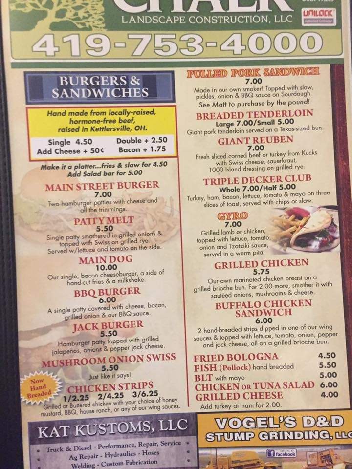 Main Street Station - Cedarville, OH menu_pic