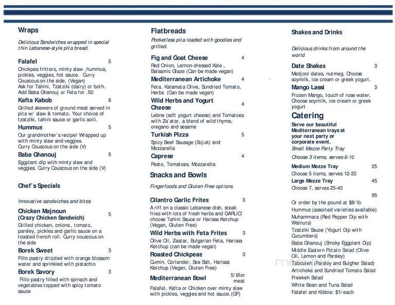 Mediterranean House - Cincinnati, OH menu_pic