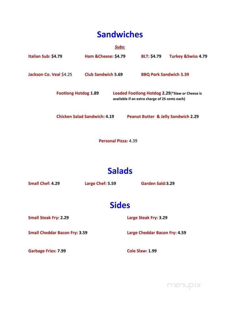 Michael's - Jackson, OH menu_pic