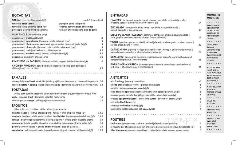 Momocho - Cleveland, OH menu_pic
