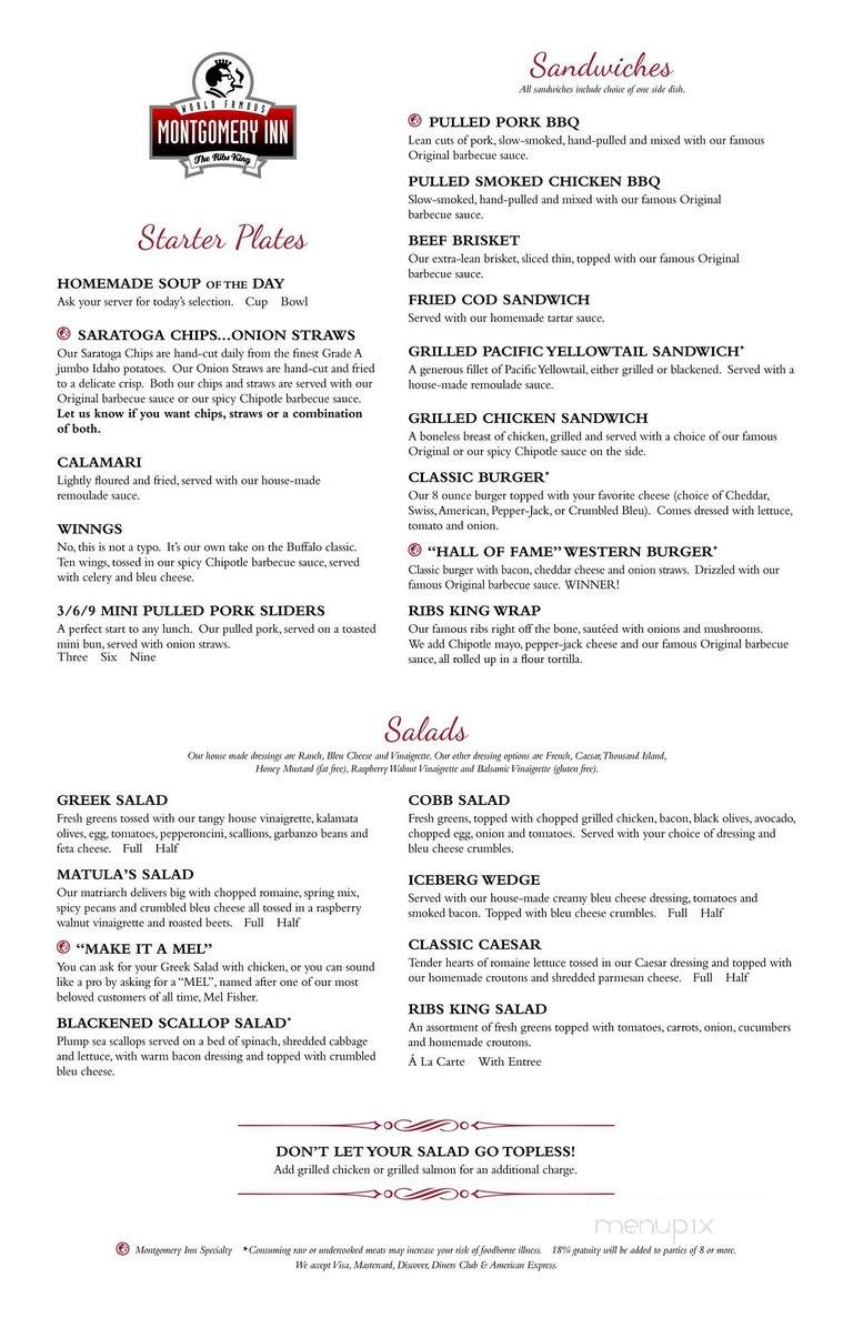 Montgomery Inn - Cincinnati, OH menu_pic