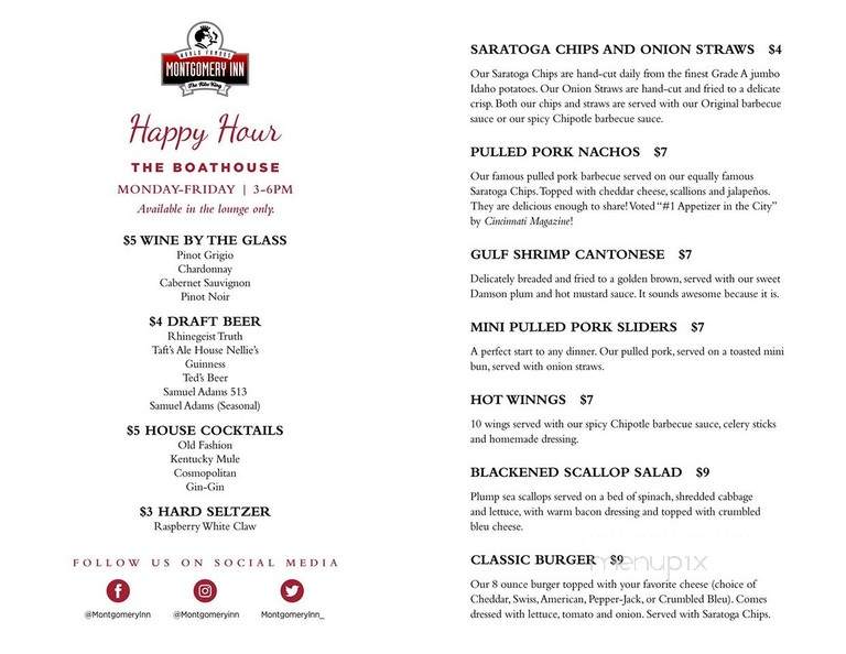 Montgomery Inn - Cincinnati, OH menu_pic