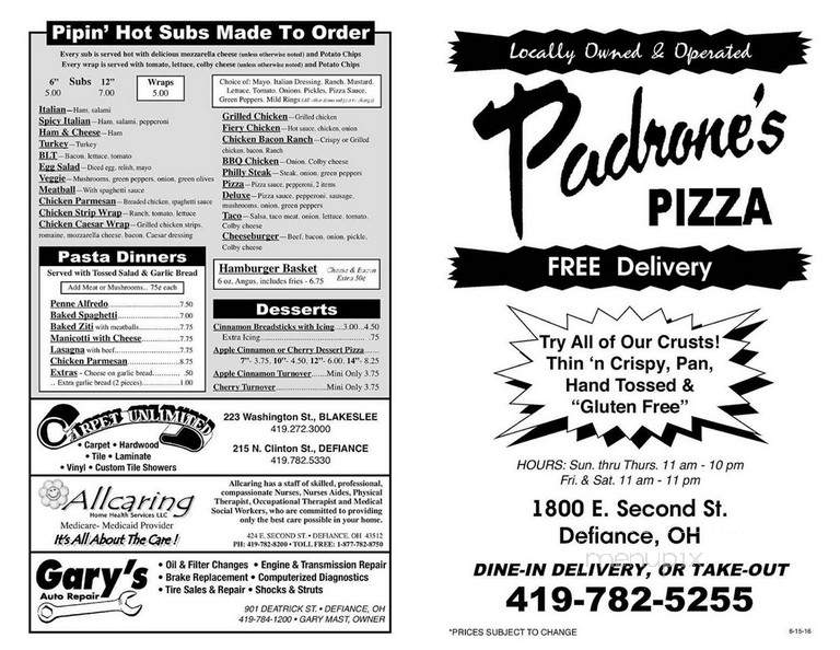 Padrone's Pizza - Defiance, OH