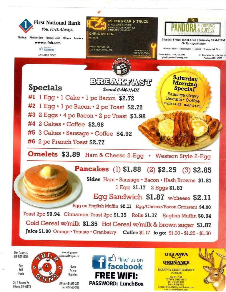 Pandora's Lunch Box - Pandora, OH menu_pic