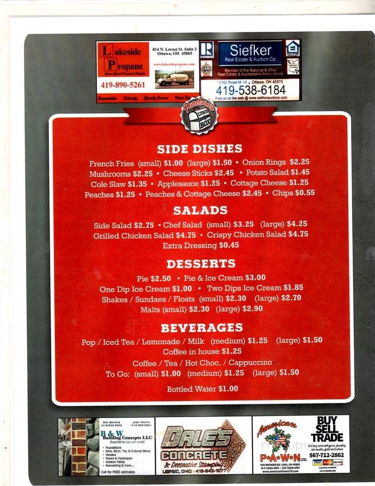 Pandora's Lunch Box - Pandora, OH menu_pic