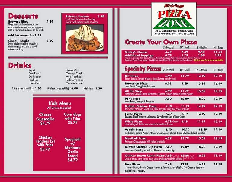 Pizza Zone - Carroll, OH