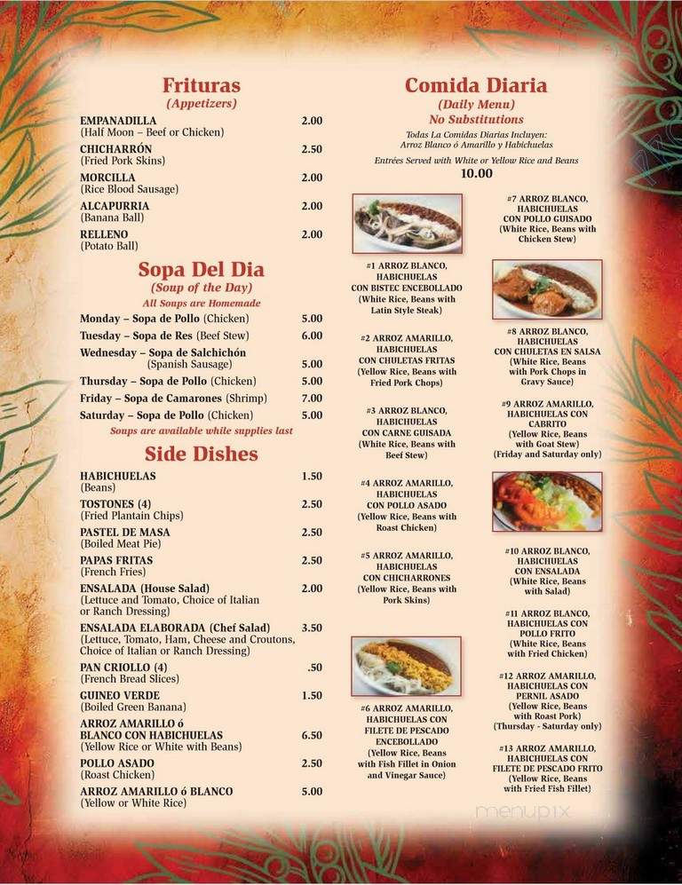 Rincon Criollo - Cleveland, OH menu_pic
