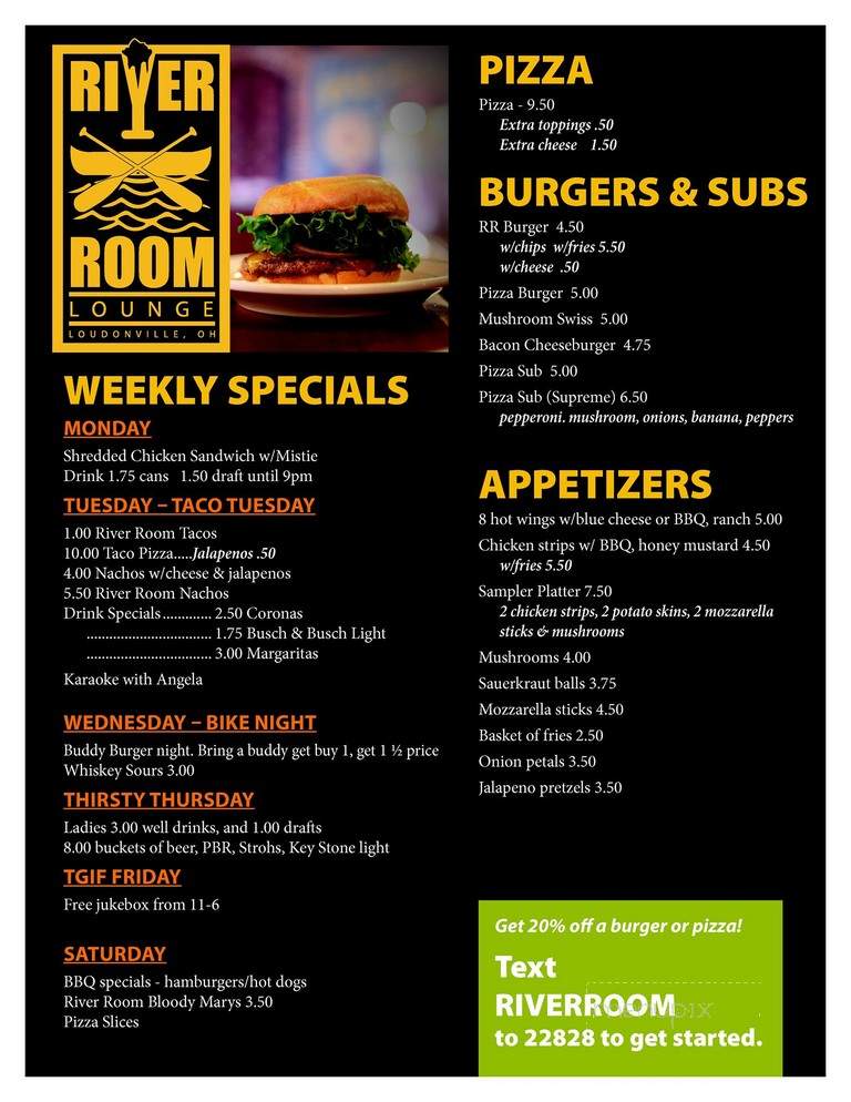 River Room Lounge - Loudonville, OH menu_pic