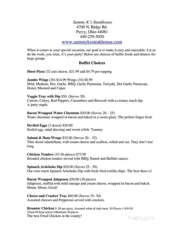 Sammy K's Pizza - Perry, OH menu_pic