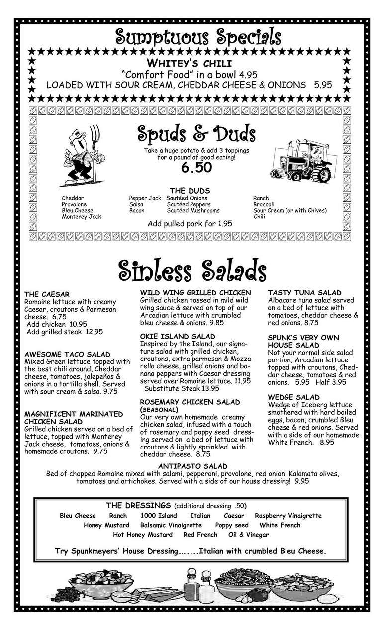 Spunkmeyers Pub - Wadsworth, OH menu_pic