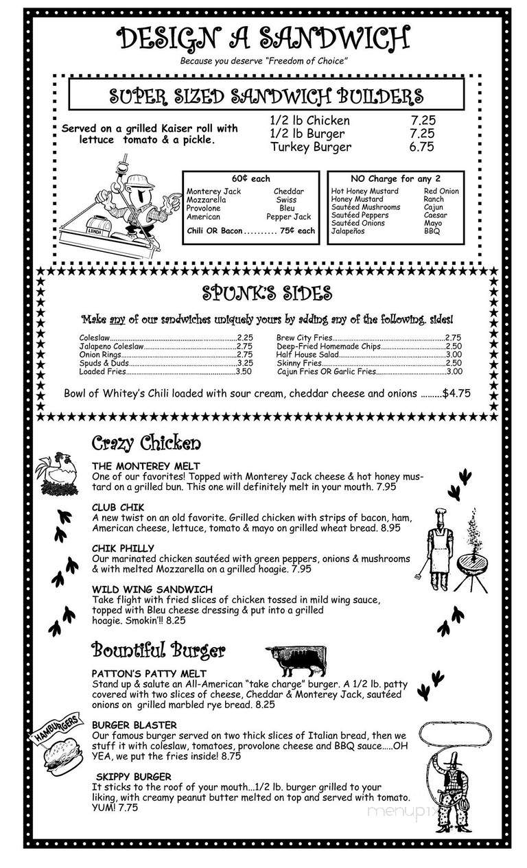 Spunkmeyers Pub - Wadsworth, OH menu_pic