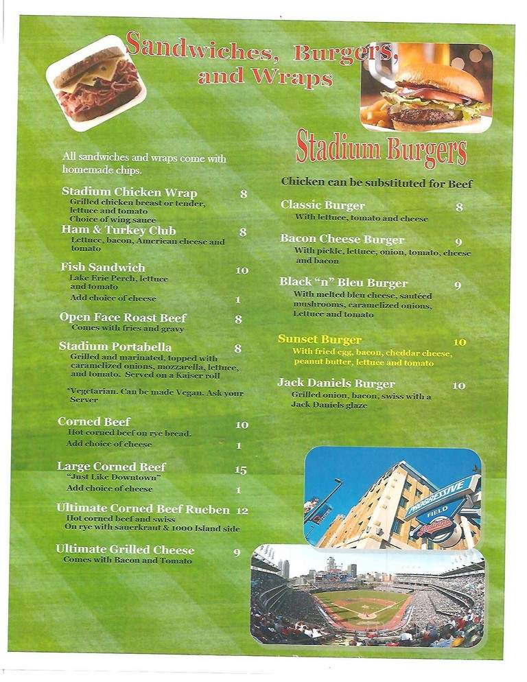 Stadium Grill - Mentor, OH menu_pic