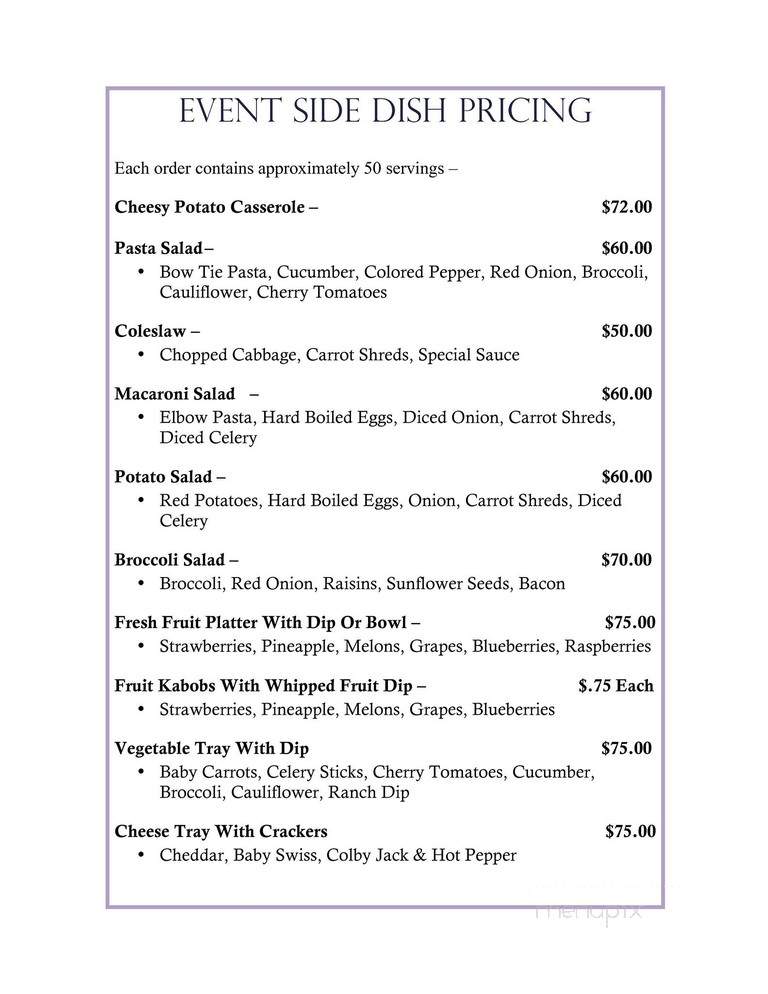 Susie's Lunch - Bryan, OH menu_pic