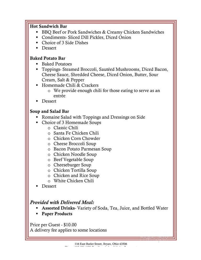 Susie's Lunch - Bryan, OH menu_pic