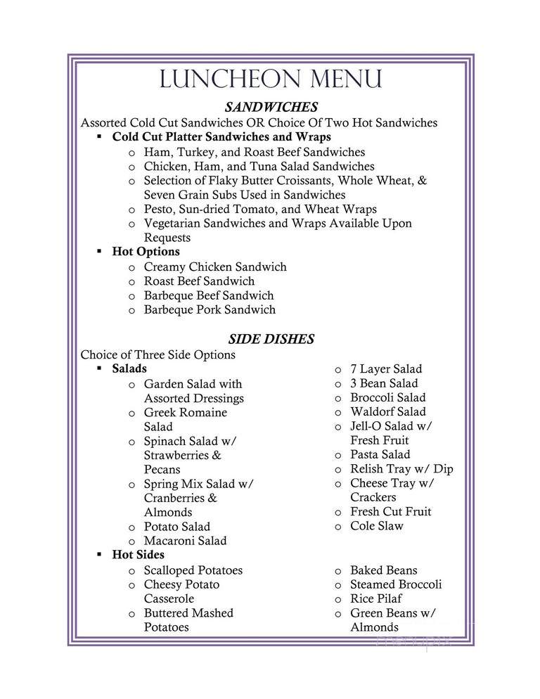 Susie's Lunch - Bryan, OH menu_pic