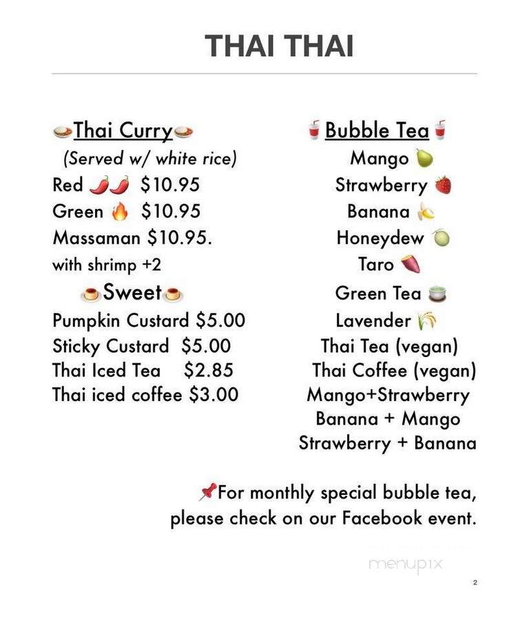 Thai Hut - Cleveland, OH menu_pic