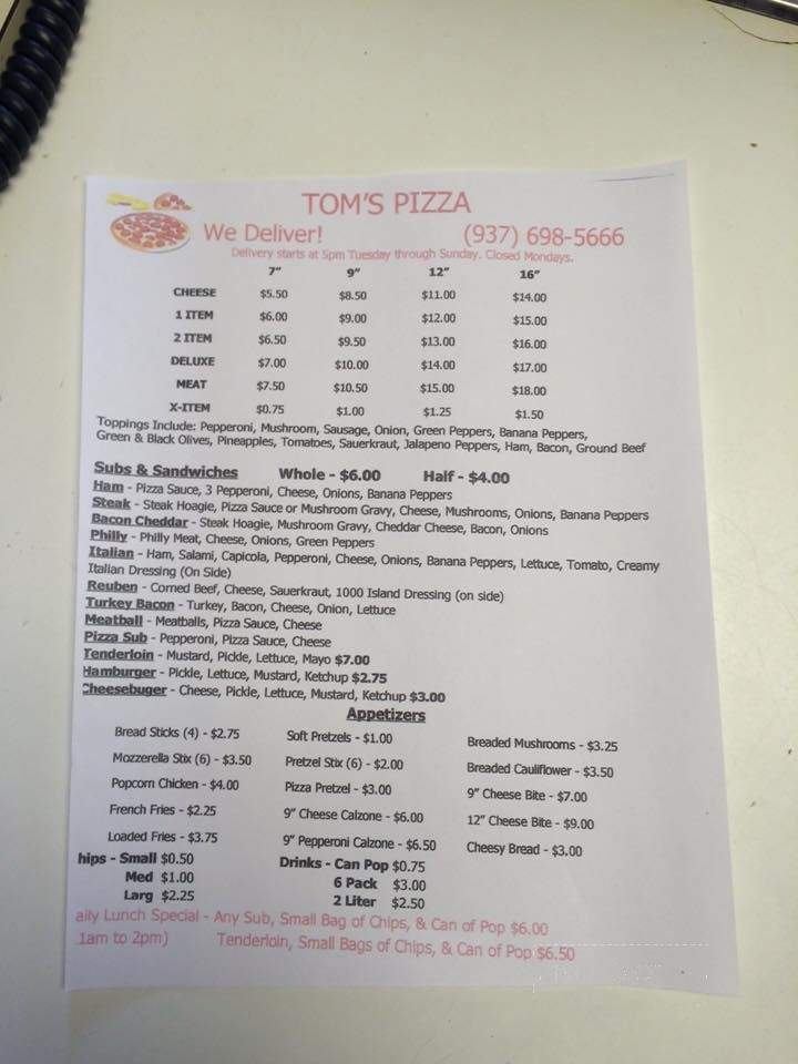 Tom's Pizza - West Milton, OH