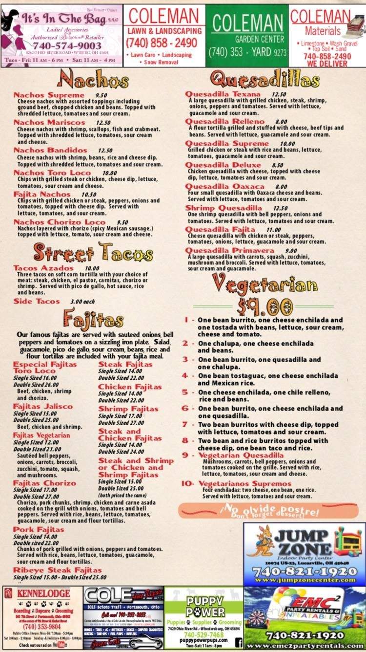 Toro Loco Authentic Mexican - Portsmouth, OH menu_pic