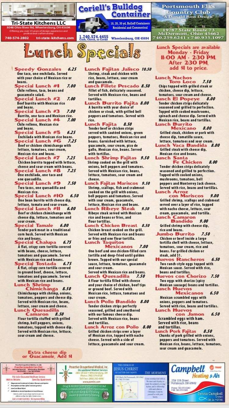 Toro Loco Authentic Mexican - Portsmouth, OH menu_pic