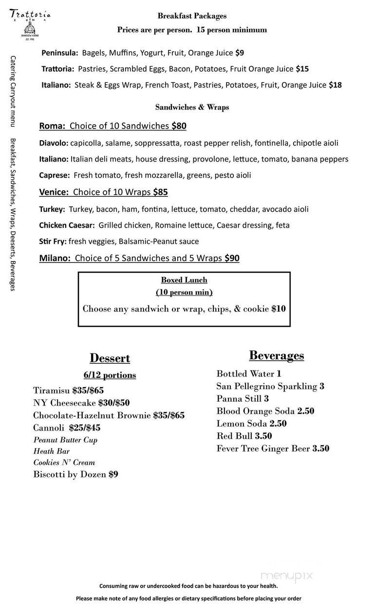 Trattoria Roma - Columbus, OH menu_pic