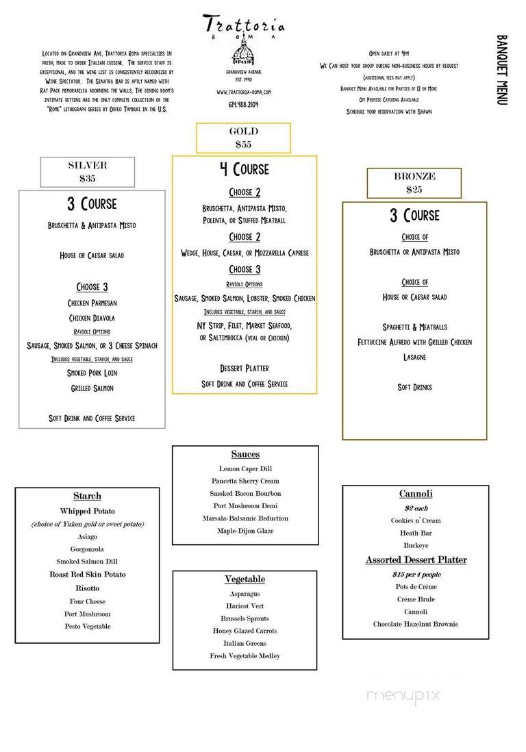 Trattoria Roma - Columbus, OH menu_pic