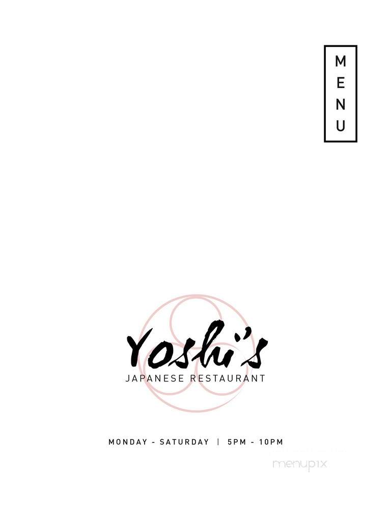 Yoshi's Japanese Restaurant - Dublin, OH menu_pic
