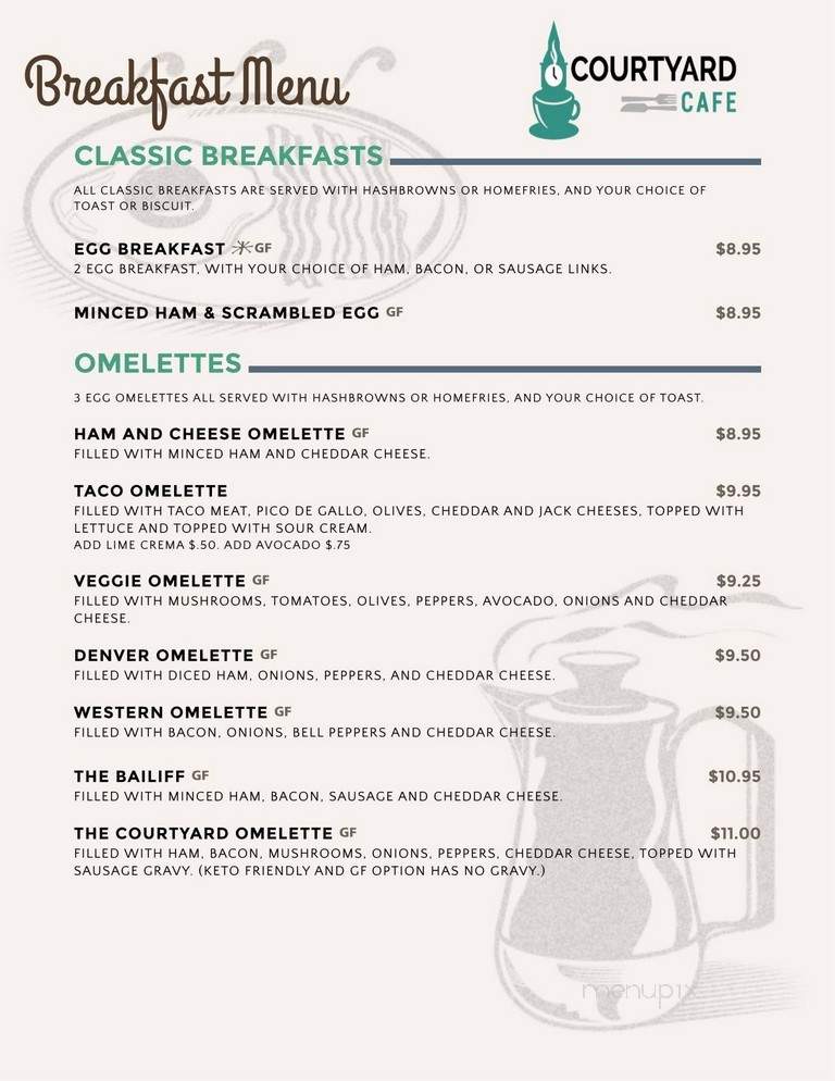 Courtyard Coffeehouse - Dallas, OR menu_pic