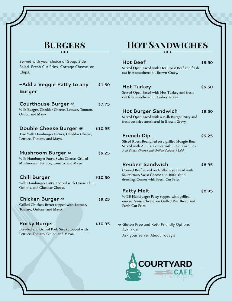 Courtyard Coffeehouse - Dallas, OR menu_pic