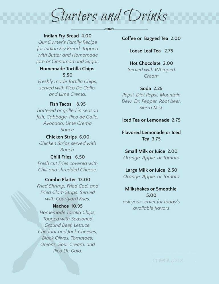 Courtyard Coffeehouse - Dallas, OR menu_pic