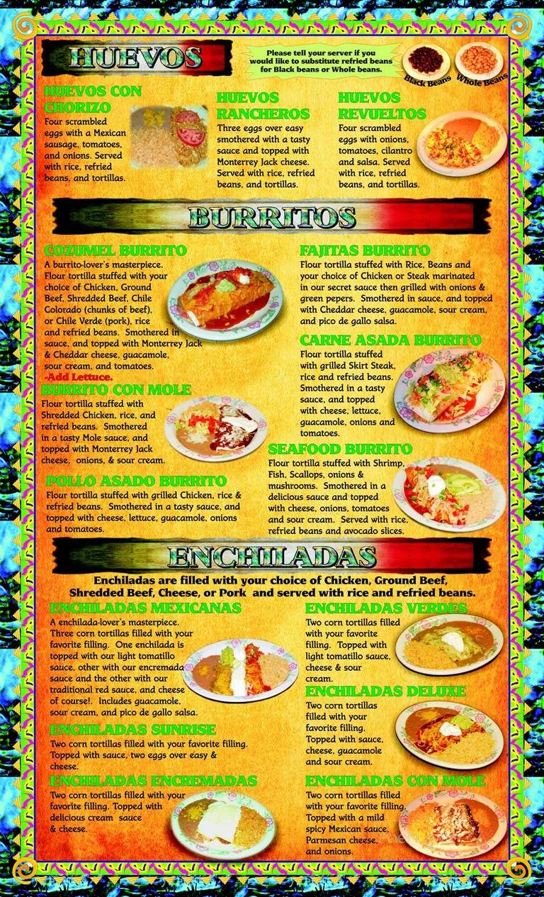 Cozumel Family Mexican Restaurant - Salem, OR menu_pic