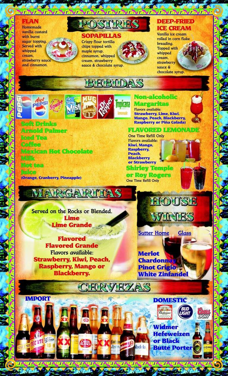 Cozumel Family Mexican Restaurant - Salem, OR menu_pic