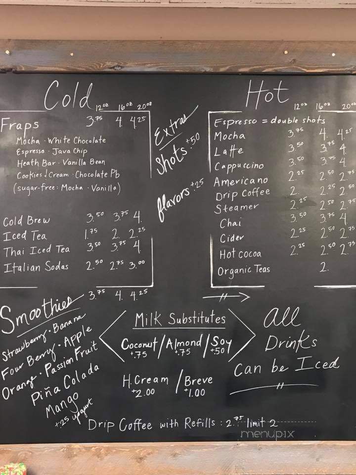 Grind Coffee House - Estacada, OR menu_pic