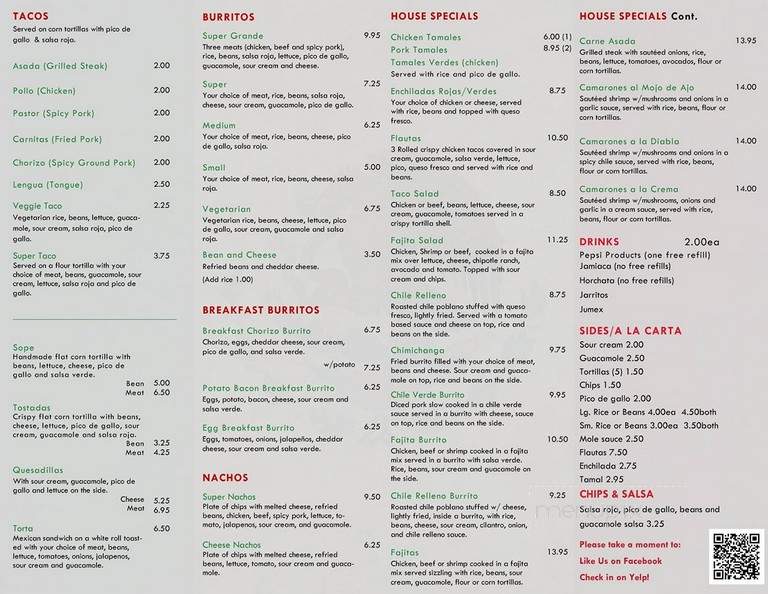 Menu of La Roca in Corvallis, OR 97330