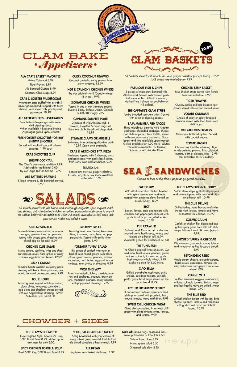 Laughing Clam - Grants Pass, OR menu_pic