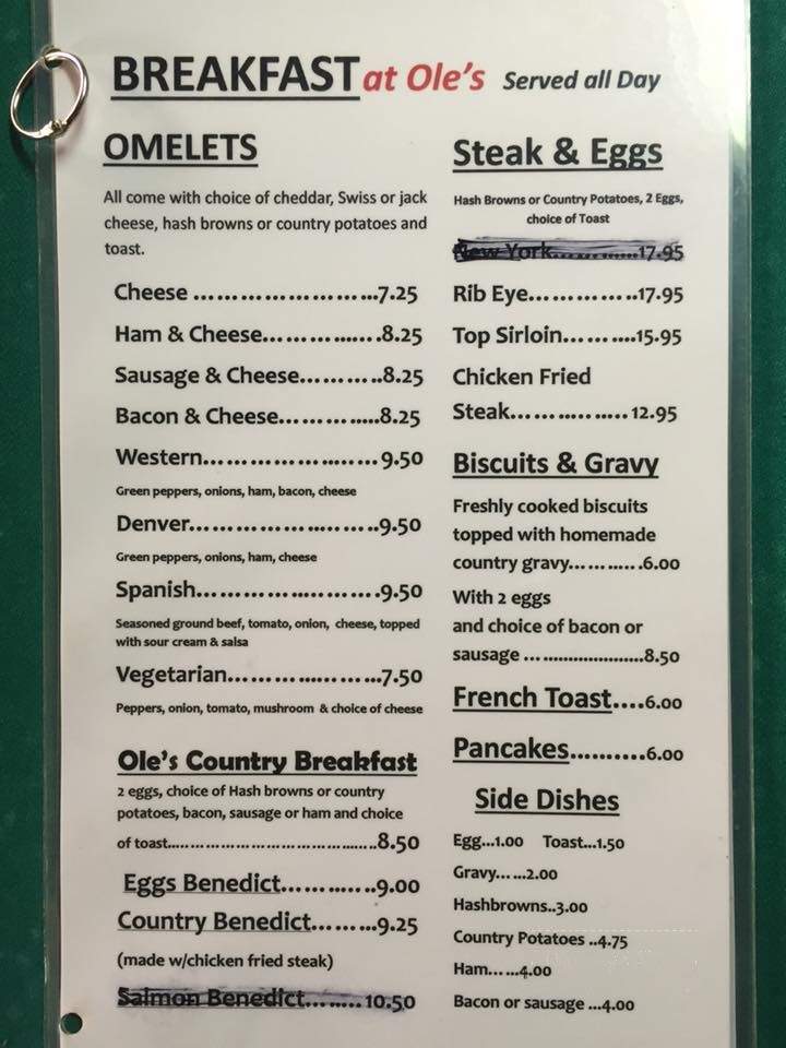 New Ole Medium Rare Restaurant - Clackamas, OR menu_pic