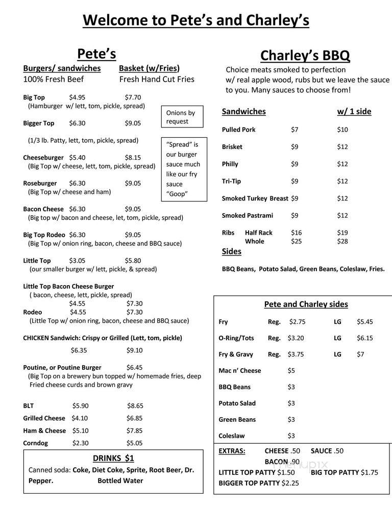 Pete's Drive-In - Roseburg, OR menu_pic