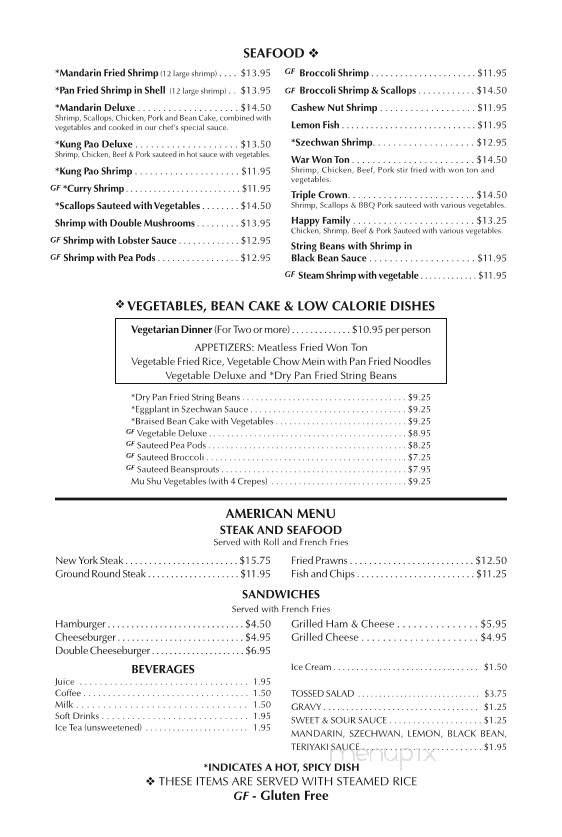 Silver Dragon Menu Medford