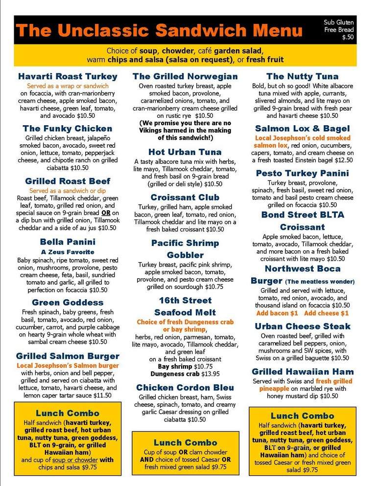 Menu of T Paul's Urban Cafe in Astoria, OR 97103