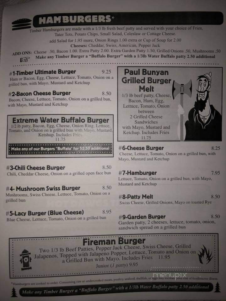 Timber Pub & Grub - Boring, OR menu_pic