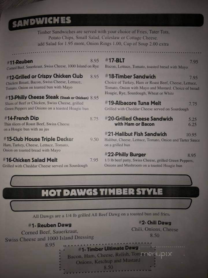 Timber Pub & Grub - Boring, OR menu_pic