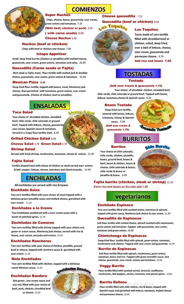 Ixtapa Mexican Restaurant - Lebanon, OR menu_pic