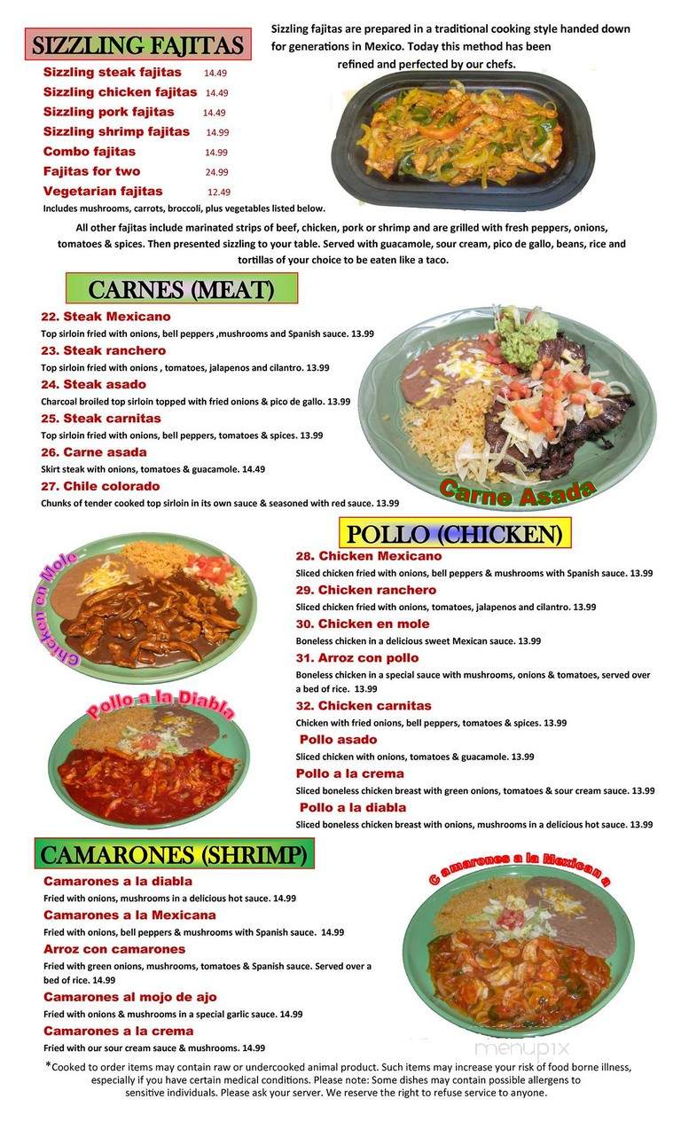 Ixtapa Mexican Restaurant - Lebanon, OR menu_pic