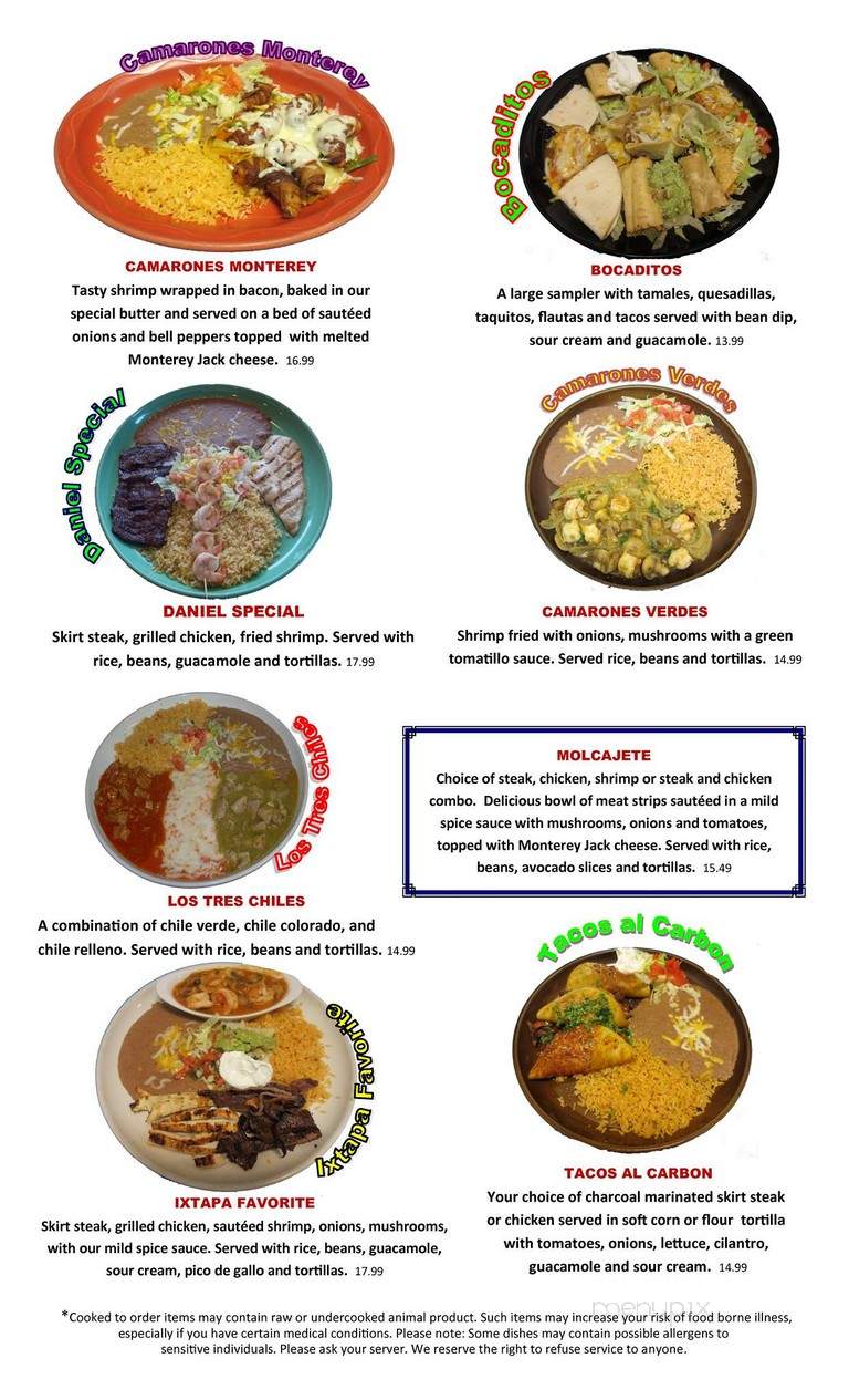 Ixtapa Mexican Restaurant - Lebanon, OR menu_pic